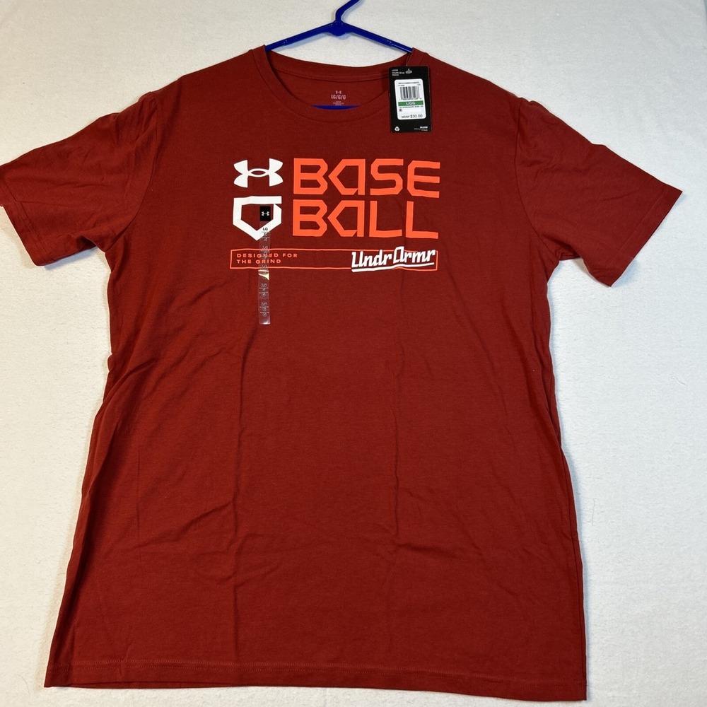 Under Armour Woodmark Baseball Short Sleeve Tshirt Mens Large 1374008-610 Red